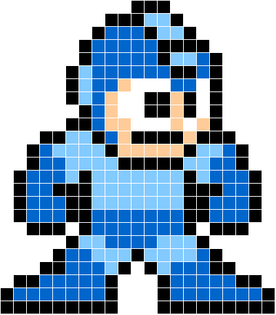アイロンビーズでロックマン[図案] : びーずめも
