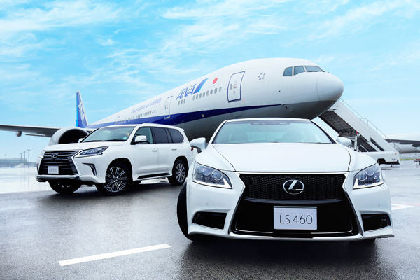 ANAとLEXUS、羽田空港の乗継ぎ送迎にANAブランドカラー内装車投入　機内エンターテイメント動画提供も