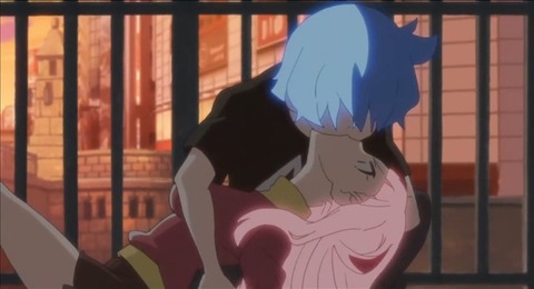 偽マヨにキスで力を吸われるタモツ