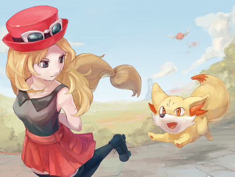 ポケットモンスター X Y 女主人公 セレナ フォッコ タペストリー 当時もの ポケットモンスター X Y 女主人公 セレナ フォッコ タペストリー