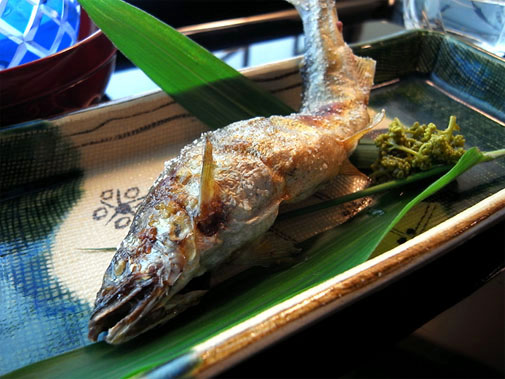 瓢亭 鮎の塩焼き