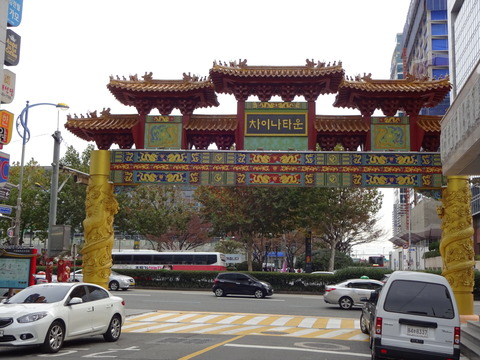 韓国　ハングル　中華街　チャイナタウン　市場　フリー　素材　写真