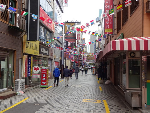 韓国　ハングル　中華街　ロシア人街　チャイナタウン　市場　フリー　素材　写真