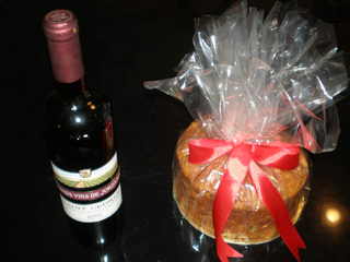wine and cake