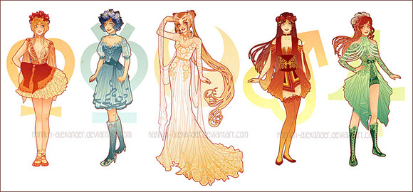 ailor Venus, Mercury, Moon, Mars & Jupite