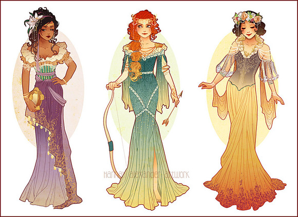 Esmerelda, Merida & Snow White