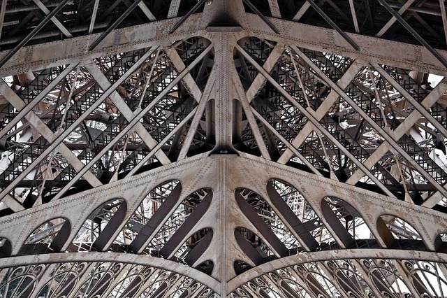 eiffel tower metal frame close up 9
