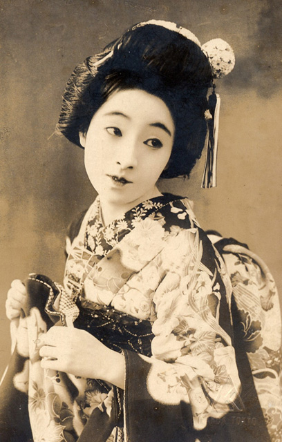 昔の花魁の写真
