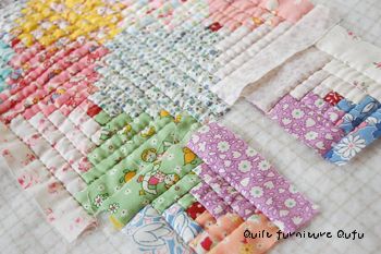 ログキャビンのプレスキルト 7 ログ用生地の収納法 : Quilt Qufu