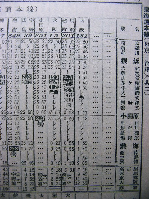 列車運転時刻表 昭和53年 東京西鉄道管理局 列車運転時刻表 昭和53年