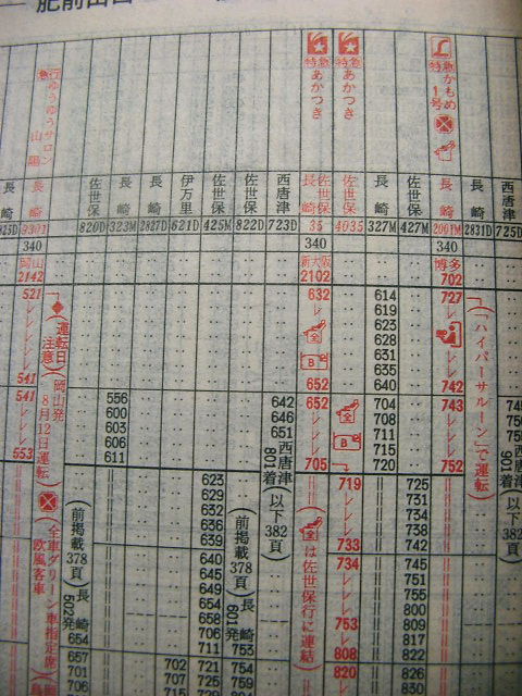 1990年7月 L特急「かもめ」の時刻 : Rail・Artブログ