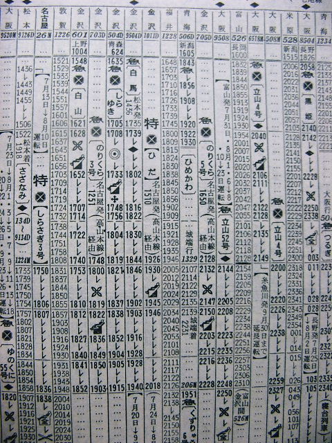 71年夏 特急「日本海・白鳥」の時刻など : Rail・Artブログ