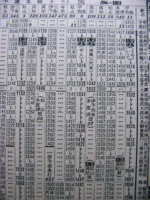 ☆ 1961年10月 予讃本線優等列車の時刻 : Rail・Artブログ