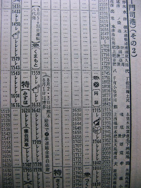 1970年7月 急行「霧島・桜島・くまもと」の時刻 : Rail・Artブログ