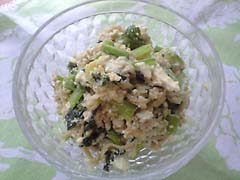 小松菜と切干大根の味噌白和え