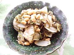 白菜と大豆の旨塩蒸し