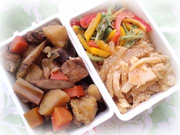 炊飯器料理・厚揚げと根菜の煮物弁当