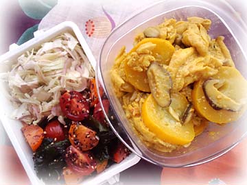 がんもとズッキーニのカレー味噌煮弁当