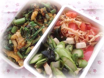 のらぼう菜・ピーナッツ味噌炒め弁当