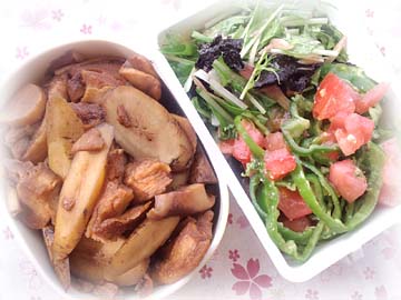 ごぼう車麩バルサ醤油煮弁当