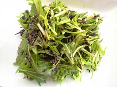 水菜とひじきのピリ辛黒ごまあえ