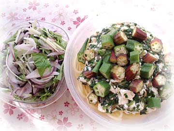 ネバネバ梅豆腐パスタ弁当