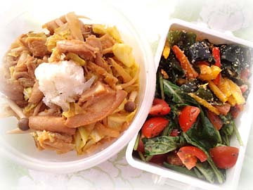 キャベツ&車麩のおろし丼弁当