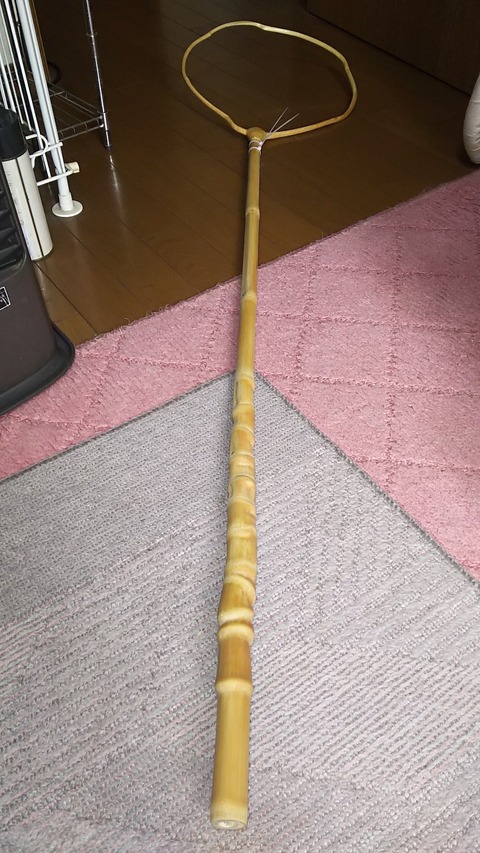 自作竿掛けタモの柄セット 自作竿掛けタモの柄セット