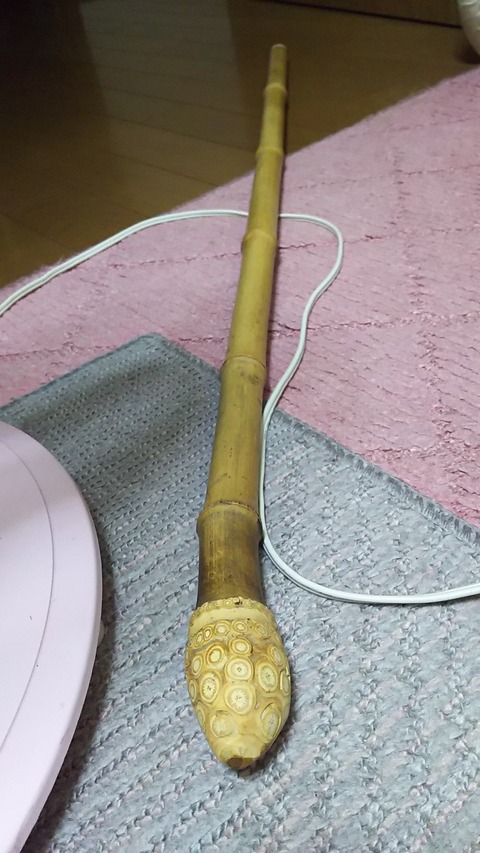 1102手作り(布袋竹）カセ筏用タモの柄（タモの柄の出品です