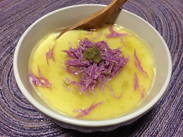 豆乳で卵豆腐・菊花あん