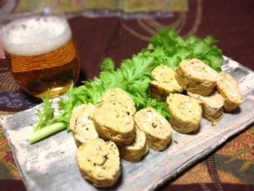 お茶の葉チーズ卵焼き