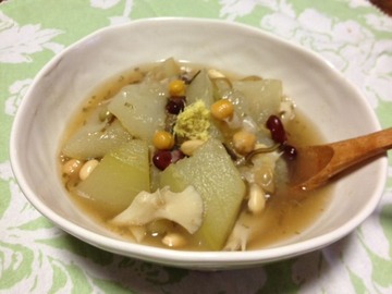 冬瓜と豆の塩昆布生姜あん