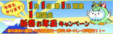 1月1日1R1割還元新春お年玉キャンペーン