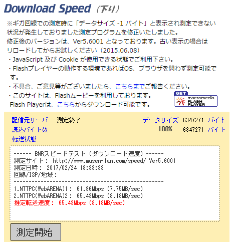 BNRスピードテスト20170224_1833