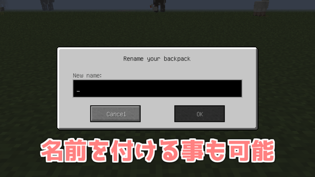 Backpack名前を付ける
