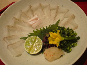 カレイの薄造り