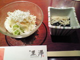 先付け 新玉葱サラダともずく酢