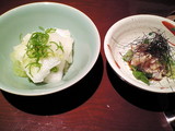 白菜漬物と鶏わさ