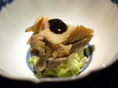 蒸しアワビとだだちゃ豆と白随喜