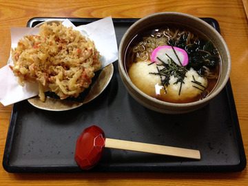 食事楽@沼田 (3)とろろそば650桜エビのかき揚げ300