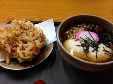 食事楽@沼田 (6)とろろそば650桜エビのかき揚げ300