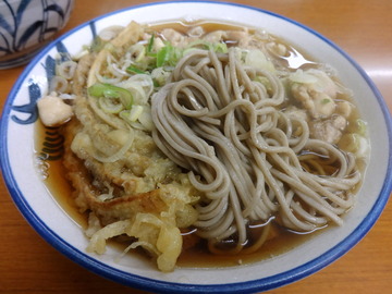 銀座堂@上尾(11)鳥肉そば420ごぼう天100半カレー270