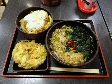 ゆで太郎大井町店@大井町 (3)かつ丼セット650かき揚100