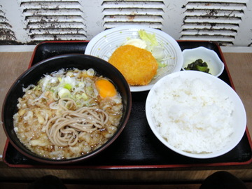 信濃路@平和島(6)そば定食550生玉子50