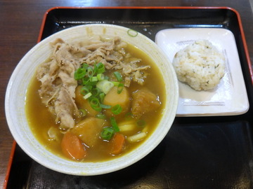 おにやんま@青物横丁(3)カレーうどん並500肉230おにぎり80