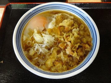20140130ねぎどん@入谷(6)たぬきそば400なまたまご50