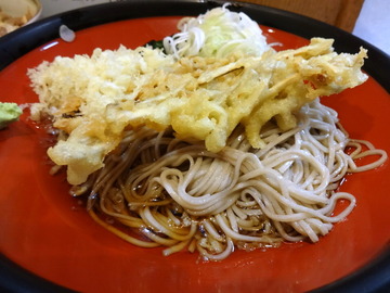 甲斐そば@大森海岸(5)牛とじ丼セット520ゴボウ天100