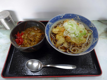 遠野屋@南砂町 (7)えびかき揚げそば&ミニカレーセット600