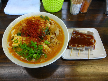 おにやんま@青物横丁 (2)辛!チゲうどん600味噌田楽100