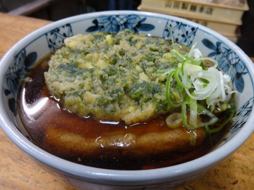 山田製麺所@入谷(3)かけそば260たぬき50きつね80生玉子50
